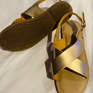 Golden Crisscross sandals